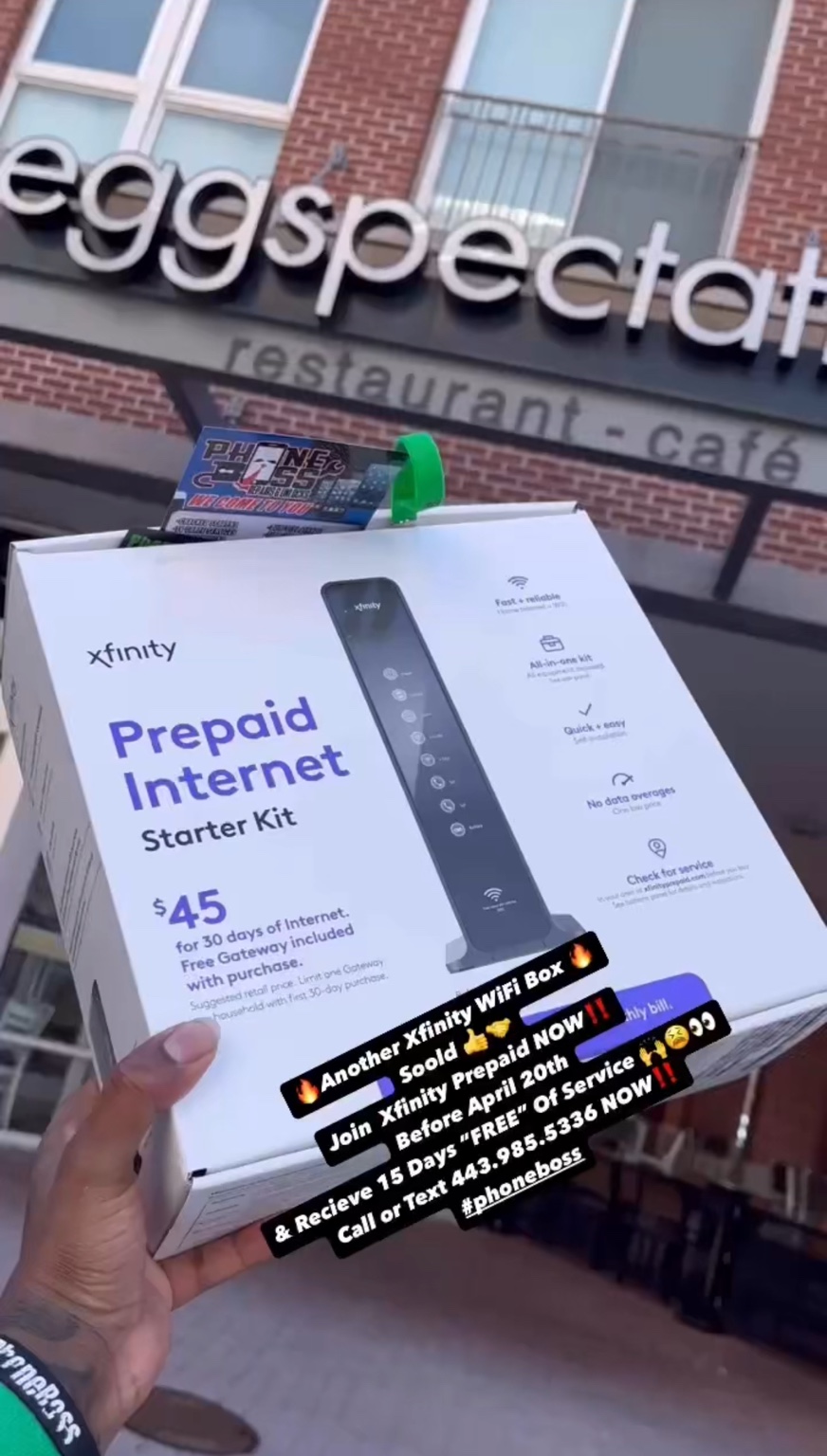 Xfinity prepaid internet kit sold by PhoneBoss