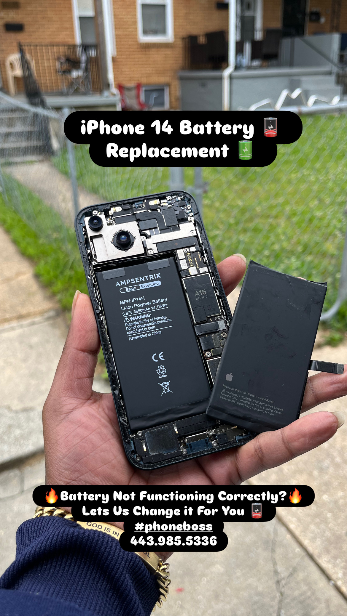 Opened iPhone during battery replacement